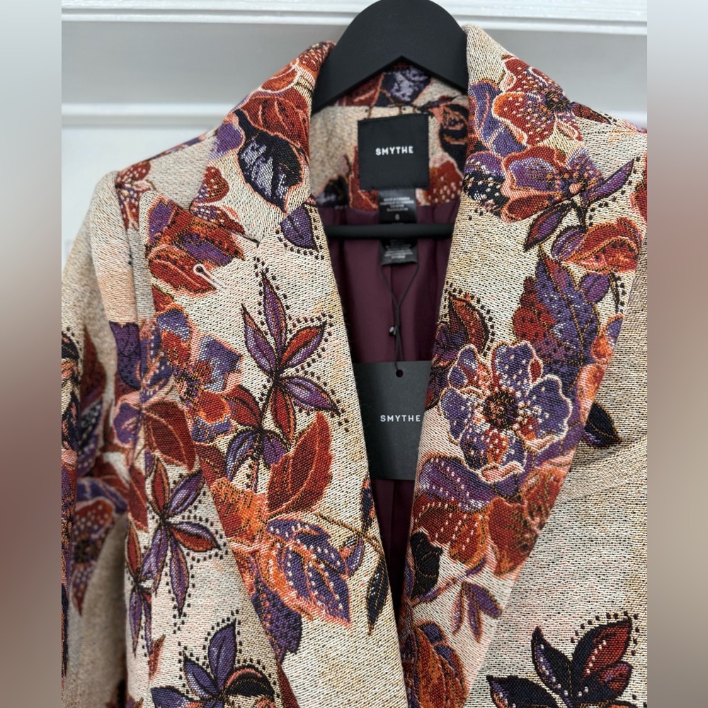 SMYTHE Peaked Lapel Floral Tapestry Coat BNWT - 6 - Picture 10 of 13